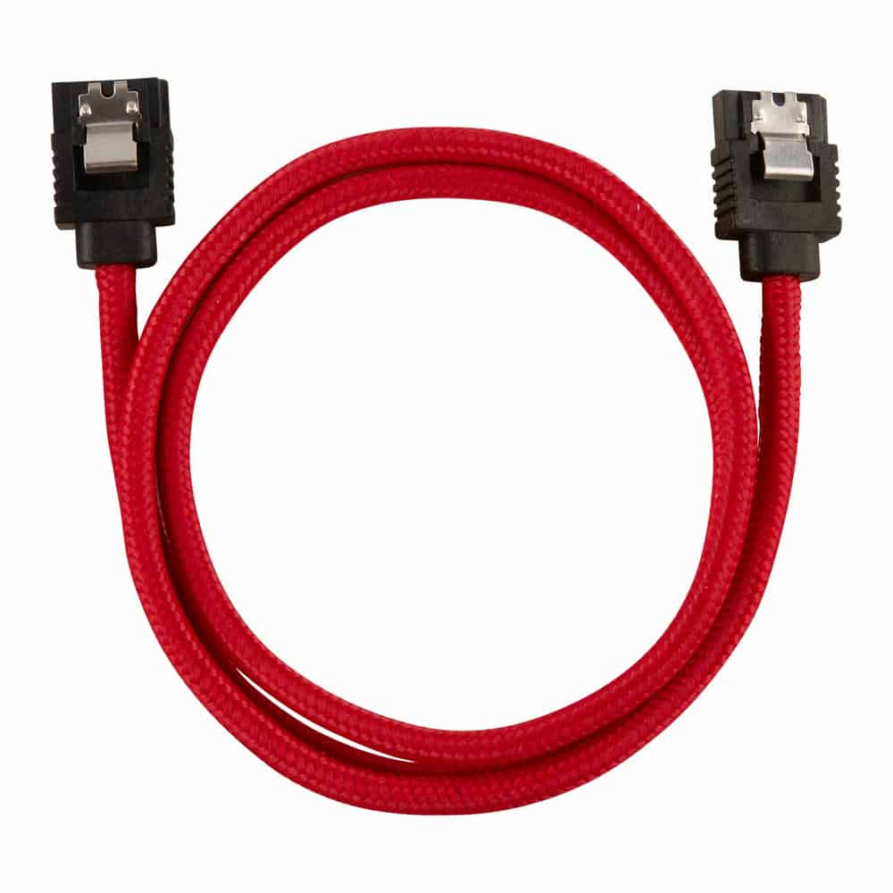 (image for) Corsair 60cm Red Premium Braided Sleeved SATA Data Cable
